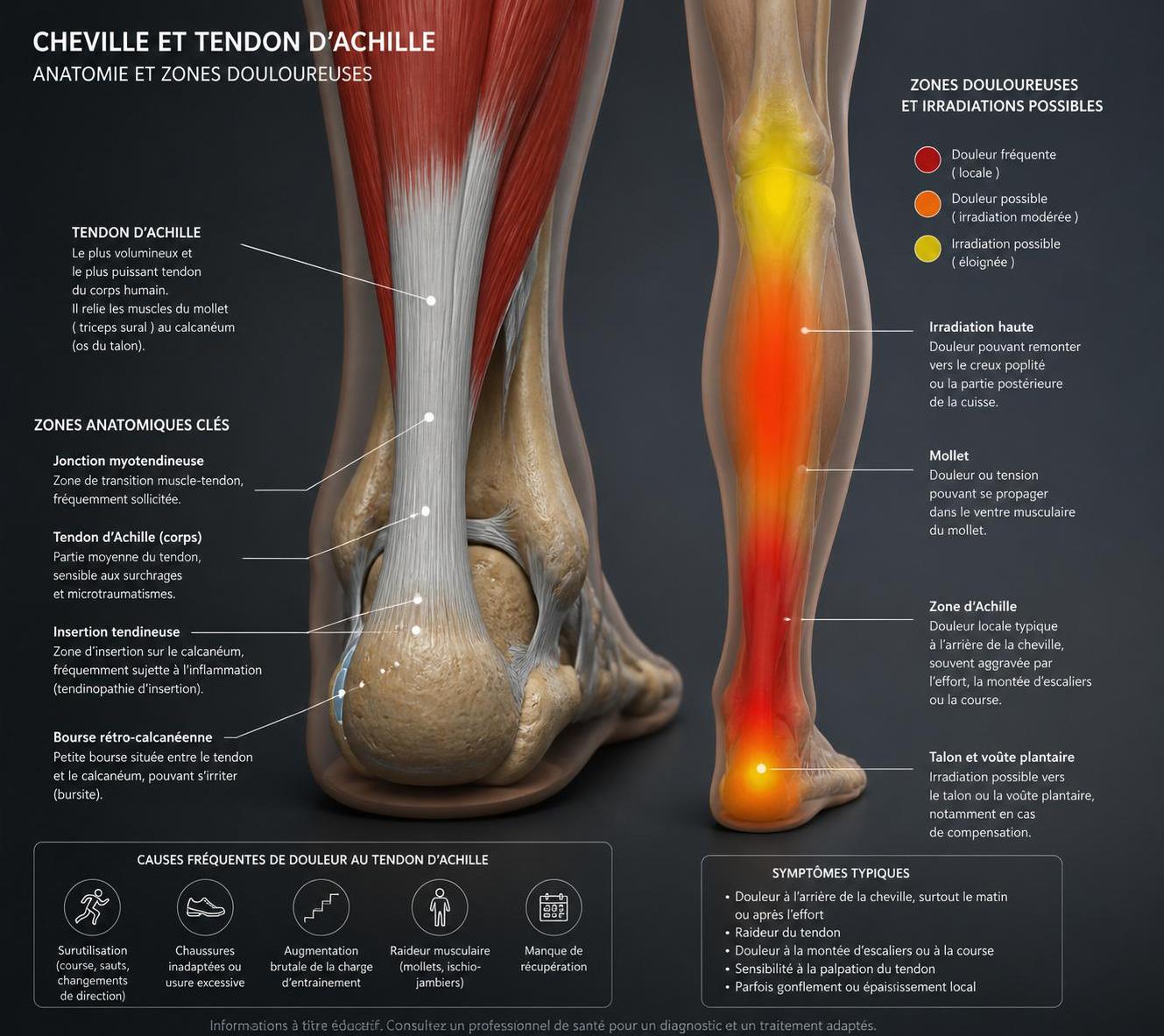 découvrez les principales causes de la douleur à la cheville qui irradie dans la jambe et comment les identifier pour mieux soulager vos symptômes.