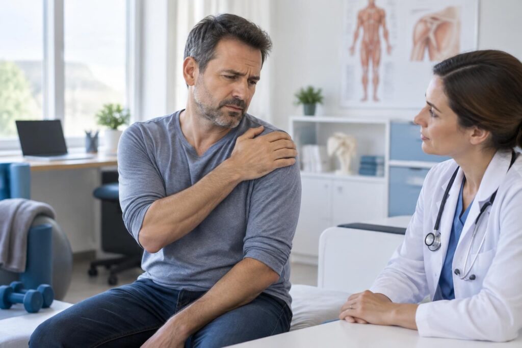 découvrez les causes fréquentes d’une douleur à l’épaule, les gestes qui peuvent soulager et les signes qui doivent vous inciter à consulter.