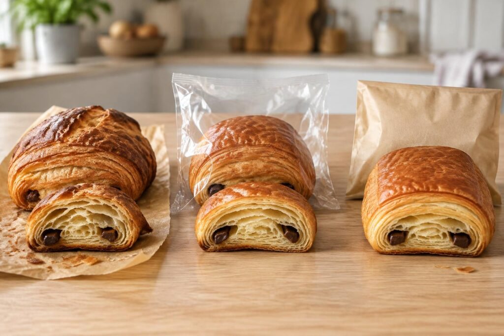 comparez les calories d’un pain au chocolat artisanal, industriel ou de grande marque et découvrez les différences nutritionnelles selon les formats.